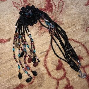 Joan Rivers black and colorful designer necklace